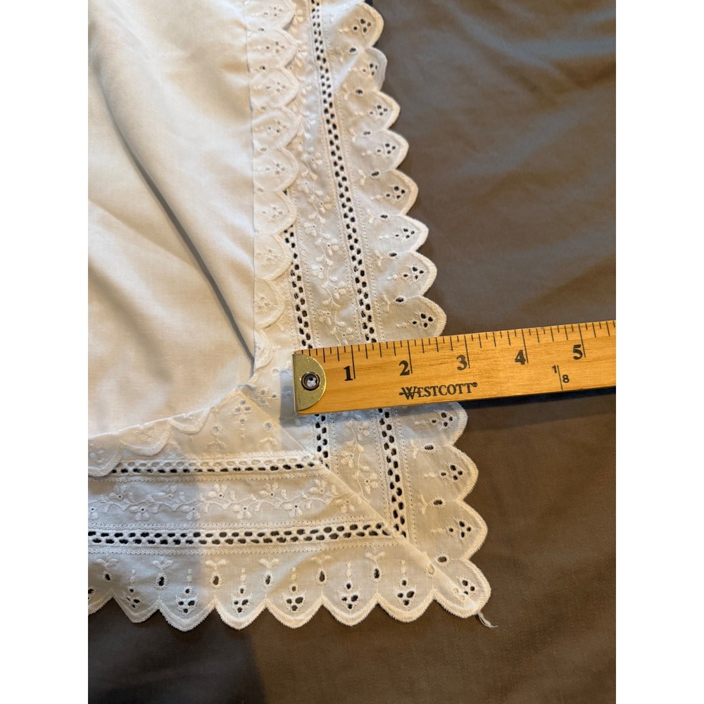 Wamsutta Vintage White Eyelet Lace Pillowcase and Sham Set 3pc USA Cottagecore - Picture 8 of 8
